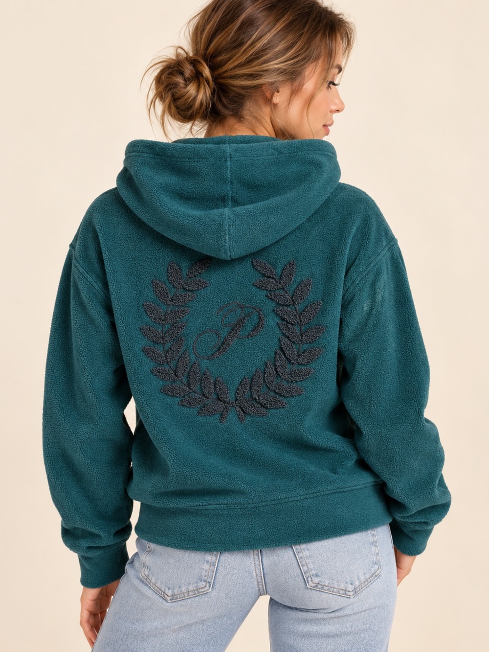 PINK Victoria’s Secret Teal Fleece Hoodie XS